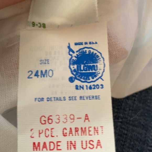 Vintage Brights Creek one piece light blue and white romper with suspenders - Picture 6 of 7